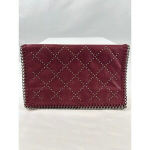 Studded Clutch Burgundy Quilted Crossbody Chain‎ Trim Evening Bag Purse